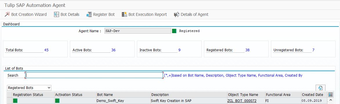SAP agent Workbench